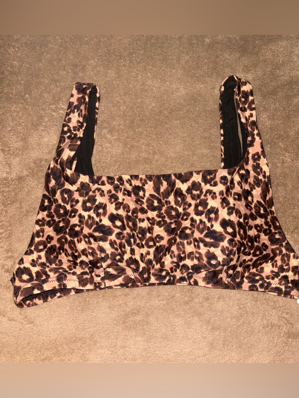 aerie Leopard-Print Scoop Bikini Top Size XL